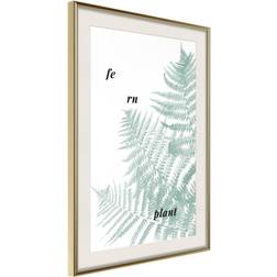 Artgeist Inramad Tavla Pale Green Fern Poster