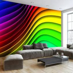 Artgeist Selvklæbende fototapet Rainbow Waves 294 x 210 cm