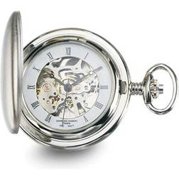 Charles Hubert Chrome Finish White Skeleton Dial Pocket Watch W8419