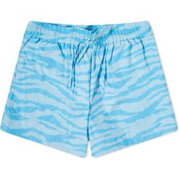 Ganni Printed Cotton Elasticated Shorts Dam
