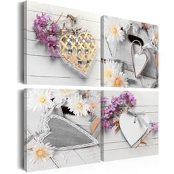 Artgeist Canvas Hearts and flowers Tavla