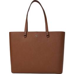 Lauren Ralph Lauren Crosshatch Leatherkarly-tte-lrg Shoppere Læder hos Magasin Tan