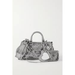 Balenciaga Schultertasche Le Cagole Mini aus Leder Silber Einheitsgröße