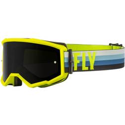 Fly Racing Zone Stripes, Crossbrille Neon-Gelb/Blau Stark-Getönt