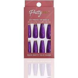 Pretty Pro pro reusable press on false nails purple passion 24pcs