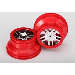 Traxxas Fälg Split-Spoke Krom-Röd 14mm 2.2/3.0' 2