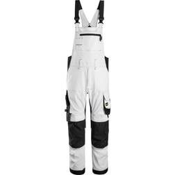 Snickers AllroundWork Stretch Bib and Brace Trousers - White/Black