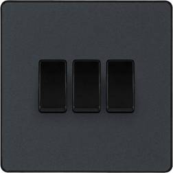 BG Evolve Matt Triple Light Switch 20A 16Ax 2 Way, Grey