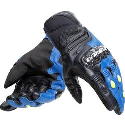 Dainese Carbon Short Leather Gloves Black Blue