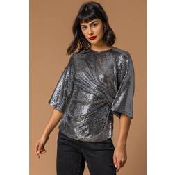 Roman Shimmer Twist Waist Top