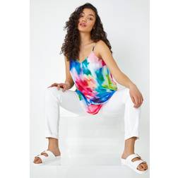 Dusk Abstract Print Double Layer Cami Top