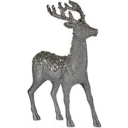 Indretning Medium Rensdyr 15 x 45 x 30 cm Sølvfarvet Hvid Dekorationsfigur
