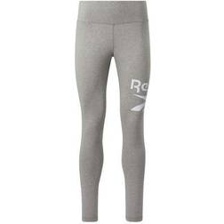 Reebok Women's Logo Leggings Grey Heather/white Grey Heather/white