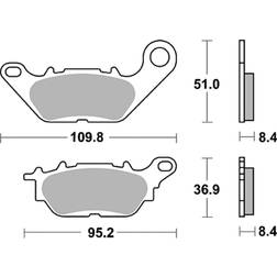 TRW Lucas Bremsbeläge organisch MCB812 109,8/95,2x51/36,9x8