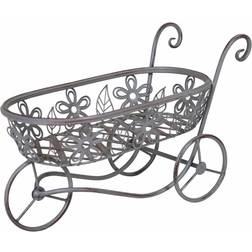 Charles Bentley Wrought Iron Wheel Barrow Planter