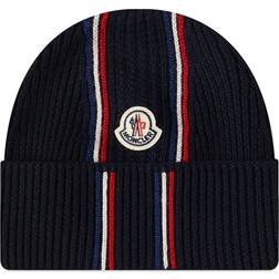 Moncler Men's Tricolour Beanie - Navy