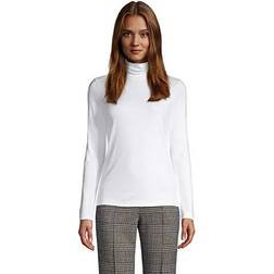 Lands' End Women Shaped Supima Turtleneck White Tall