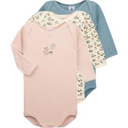 Petit Bateau Babie's Floral Long Sleeved Cotton Bodysuits 3-pack - Multi (A05NM00000)