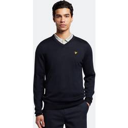 Lyle & Scott Golf V Neck Pullover Golfkläder Dark Navy