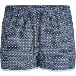 Jack & Jones Intelligence Løbe-badeshorts med print marineblå Marineblå blazer