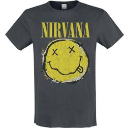 Nirvana Amplified Collection Worn Out Smiley T-Shirt charcoal