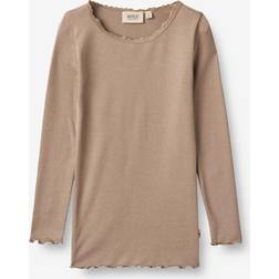 Wheat Soft Brown Reese Rib Bluse-3 år