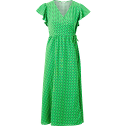 Only Naomi S/S Midi Wrap Dress Kelly Green AOP:Dots