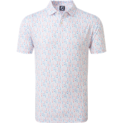 FootJoy Glass Print Halbarm Polo weiß