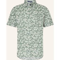 Gant REG FLORAL COTTON LINEN SS SHIRT Grøn