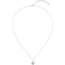 HUGO BOSS Medallion Necklace - Silver/Transparent