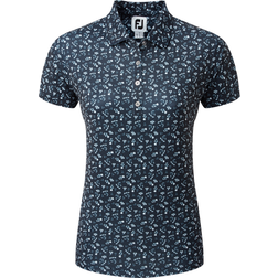 FootJoy Dame Floral Print Polo Navy/White