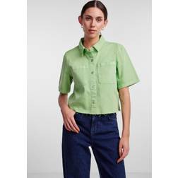 Pieces Pcblume Denim Shirt - Absinthe Green