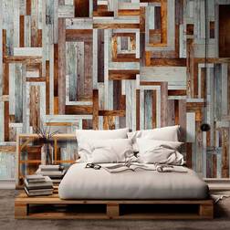 Artgeist Fototapet Labyrinth of wooden planks 50 x 1000 cm