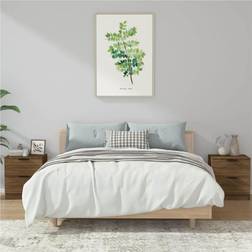 vidaXL brown oak, 1/2x Engineered Wood Bedside Table