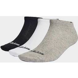 adidas Linear Low Cut Socks 3-Pack - Medium Grey Heather/White/Black