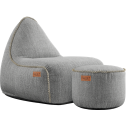 SACKit Cobana Lounge Chair & Pouf Grey Sækkestol