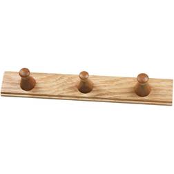 FDB Møbler Q3 Allé Rack with 3 Hooks Oak Nature Lacquered Coat Hook