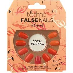 Technic False Nails Almond Coral Rainbow