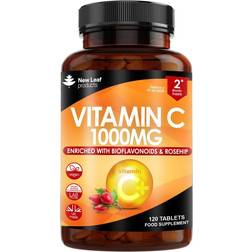 New Leaf Products Leaf Vitamin C 1000Mg +Rosehip Bioflavonoids 120