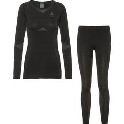 Odlo Set Long Fundamentals Performance Warm - Black/Graphite Grey
