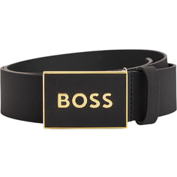 HUGO BOSS Icon S1 Plaque Buckle Belt - Black