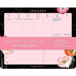 Marjolein Bastin 2024 Weekly Desk Pad: Pink Poppies