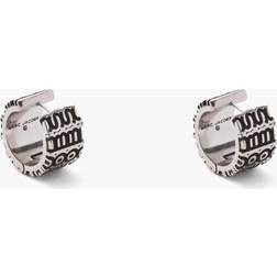 Marc Jacobs Monogram Engraved Silver-Tone Earrings