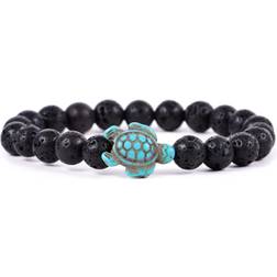 Fahlo Track-A-Turtle Lava Stone Bracelet