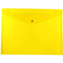 Jam Paper Plastic Snap Envelopes 9.8x13 12/Pack Yellow