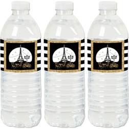 Big Dot of Happiness Stars Over Paris Parisian Themed Party Water Bottle Sticker Labels Set 20