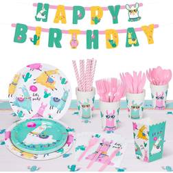 Llama birthday party supplies serves 16 llama party decorations fo