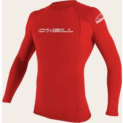 O'Neill Men's Basic Skins Long Sleeve Rash Guard, Red