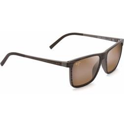 Maui Jim One Way Polarized with Brown Stripe Frame, 55mm Stripe