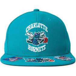 Mitchell & Ness Hornets Front Face Snapback HWC, Unisex, Ropa, Sombreros y gorras